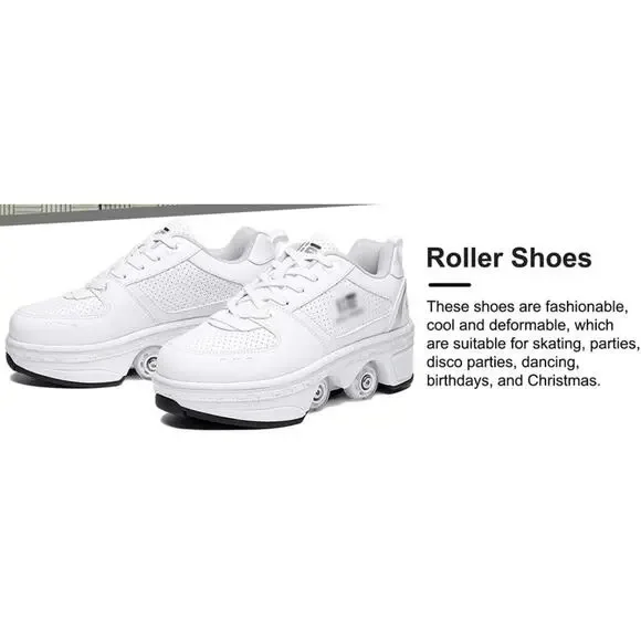 2-in-1‎ Roller Skates & Sneakers Unisex Retractable Wheels Size 3.5(34) - Picture 3 of 6